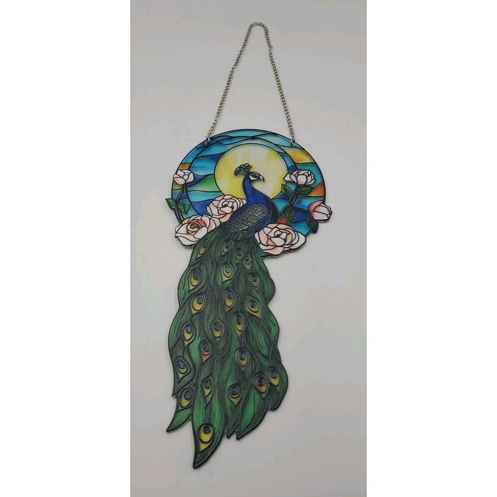Stained Glass Peacock Suncatcher
